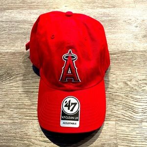 '47 clean up adjustable red Los Angeles Angels dad hat